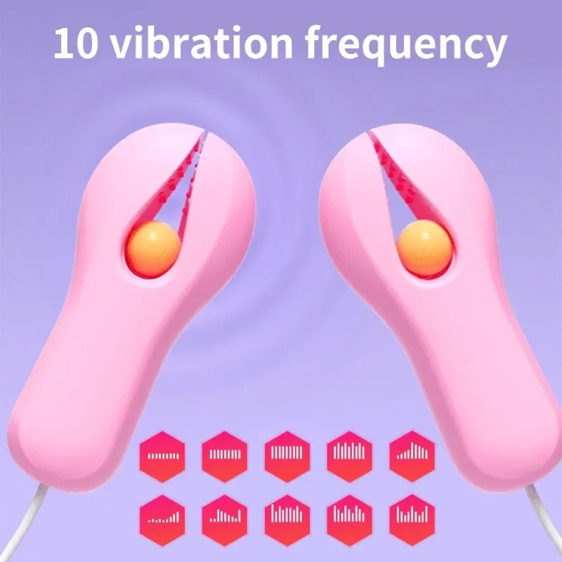 10 režimų elektrinis spenelių spaustukas krūtų masažas vibratorius stiprintuvas vergijos stimuliatorius suaugusiųjų stimuliatorius sekso žaislai moterims porų moterų seksas Nuotrauka 1