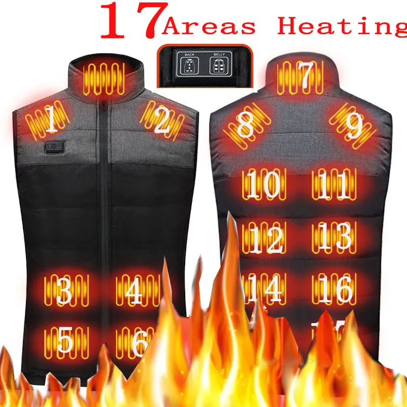 15 Šildomos liemenės zonos USB šildomos striukės Moteriška sportinė apranga Termo drabužiai Žieminė liemenė Skalbiama vyriška šildymo liemenė stovyklavimui Nuotrauka 1