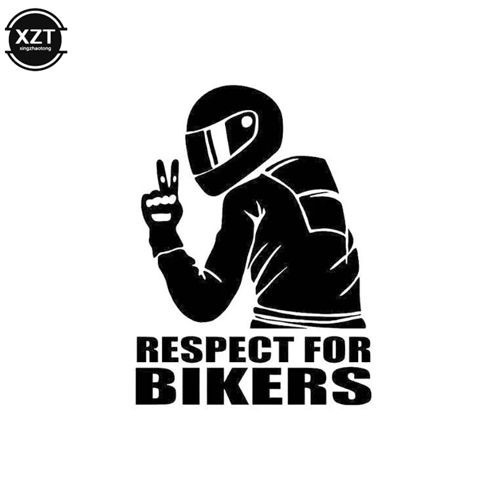 1pc 15x11CM Respect Biker lipdukas ant automobilio motociklo Vinilo 3D lipdukai Motociklų vinilo 3D lipdukai ir lipdukai Nuotrauka 0