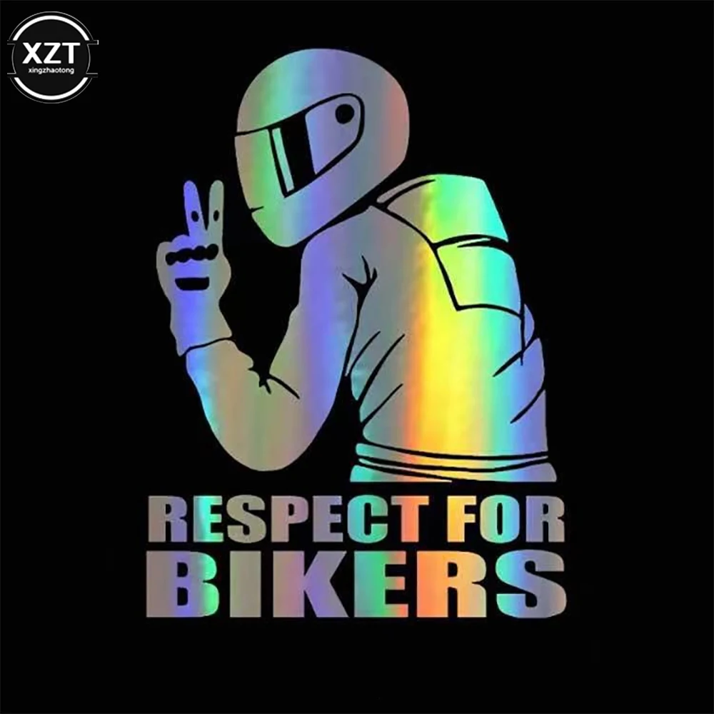 1pc 15x11CM Respect Biker lipdukas ant automobilio motociklo Vinilo 3D lipdukai Motociklų vinilo 3D lipdukai ir lipdukai Nuotrauka 1