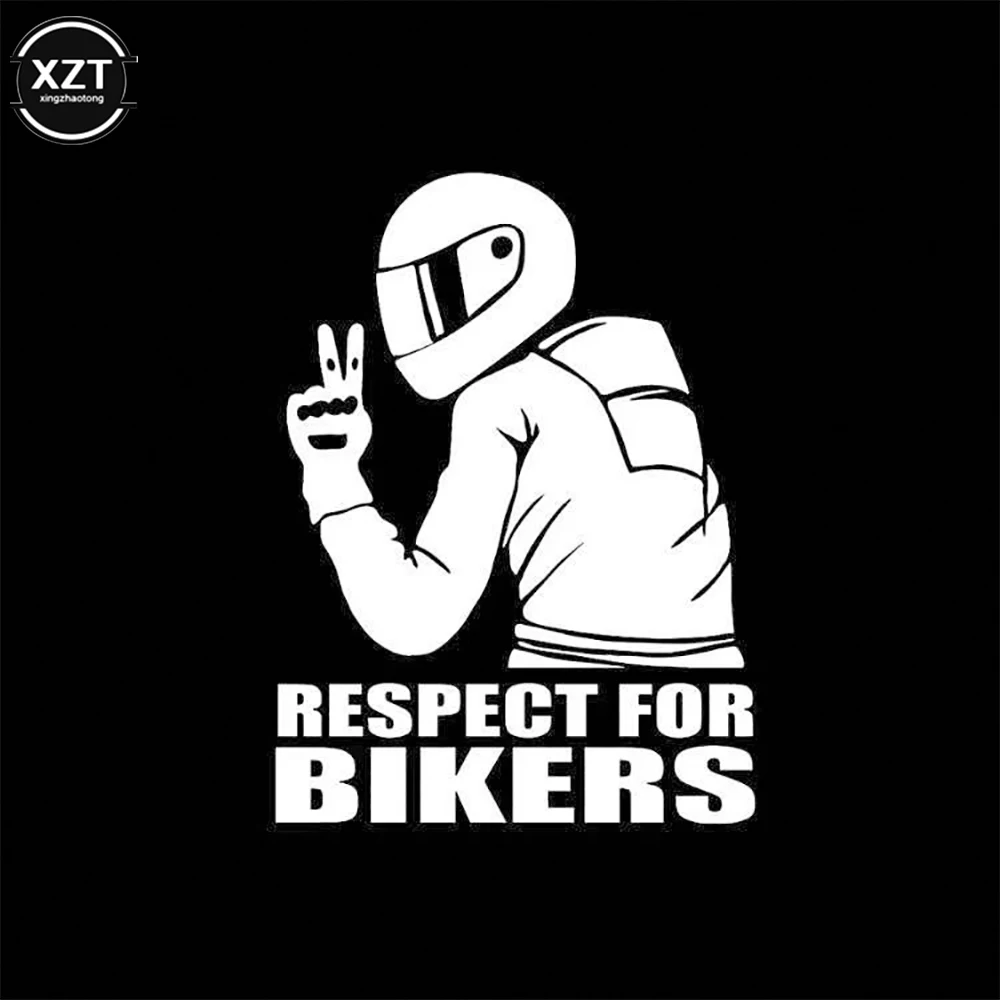 1pc 15x11CM Respect Biker lipdukas ant automobilio motociklo Vinilo 3D lipdukai Motociklų vinilo 3D lipdukai ir lipdukai Nuotrauka 2