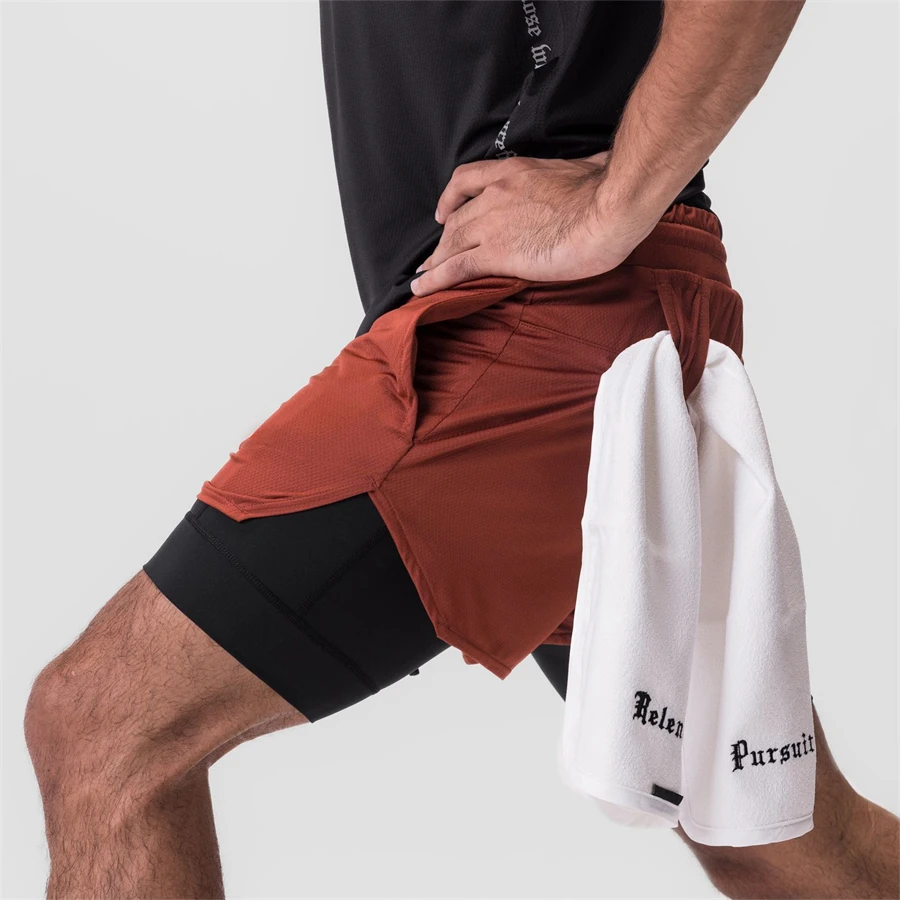 2 In 1 Men Running Shorts 2023 Gym Shorts Sport Man 2 In 1 Double-Deck Quick Dry Fitness Pants Bėgiojimo kelnės Sportinės sportinės kelnės Nuotrauka 0