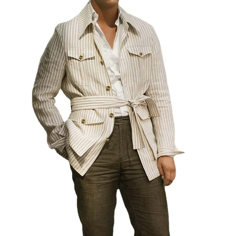 2022 rudens žiemos naujas paltas vyriški dryžuoti dideli kombinezonai marškiniai ilgomis rankovėmis Nuotrauka 4