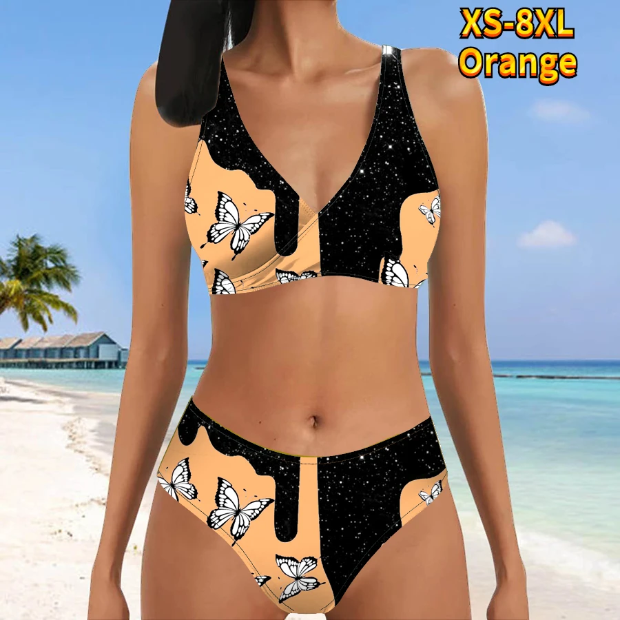 2023 Aukštas juosmuo Naujos moterys Retro maudymosi kostiumėlis Moteriškas naujo dizaino spausdinimas Bikinio maudymosi kostiumėliai Vasaros dviejų dalių vonios kostiumas Nuotrauka 1