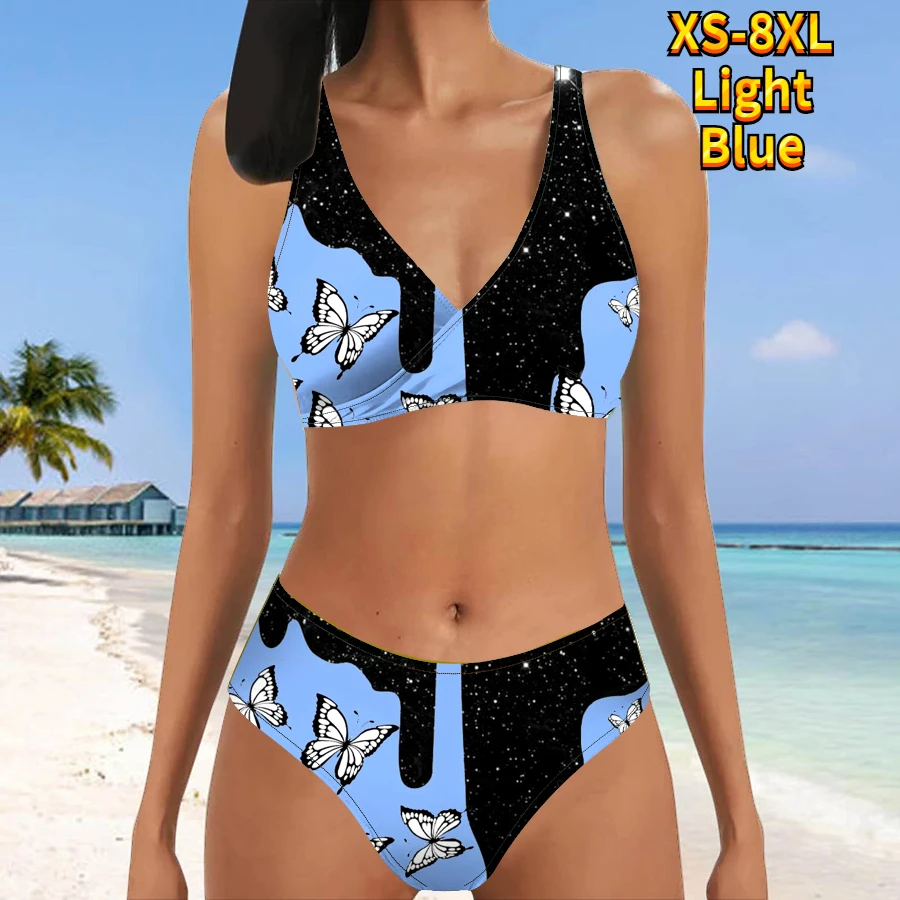 2023 Aukštas juosmuo Naujos moterys Retro maudymosi kostiumėlis Moteriškas naujo dizaino spausdinimas Bikinio maudymosi kostiumėliai Vasaros dviejų dalių vonios kostiumas Nuotrauka 2