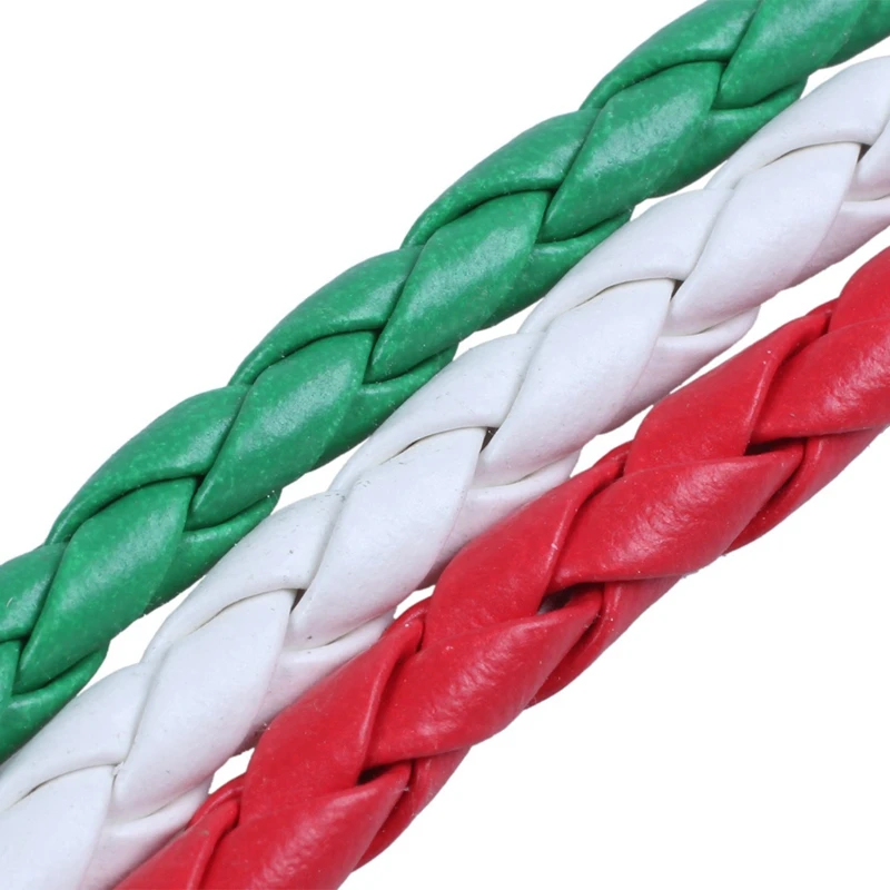 2X papuošalų apyrankė, Italijos vėliavos banglentė, odos lydinys, vyrams moterims, žalia balta raudona (plotis 14 mm, ilgis 21,5 cm) Nuotrauka 3