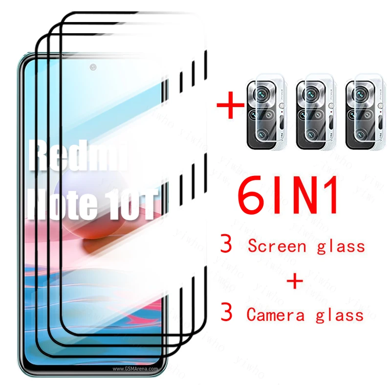 6 in 1 grūdintas stiklas skirtas Xiaomi Redmi Note 10T Pro Note 10S 10 5G ekrano apsaugos fotoaparato objektyvo plėvelė, skirta Redmi Note 10 Pro stiklui Nuotrauka 0