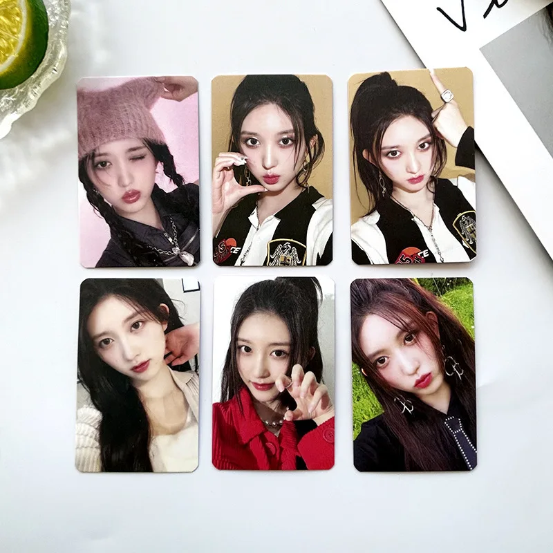 6PC KPOP IVE Albumas I'VE MINE LOMO Card Atvirukas Starship speciali korta Fine Card Wonyoung akiniai Apvalus LIZ Rei Leeseo nuotraukų kortelė Nuotrauka 3