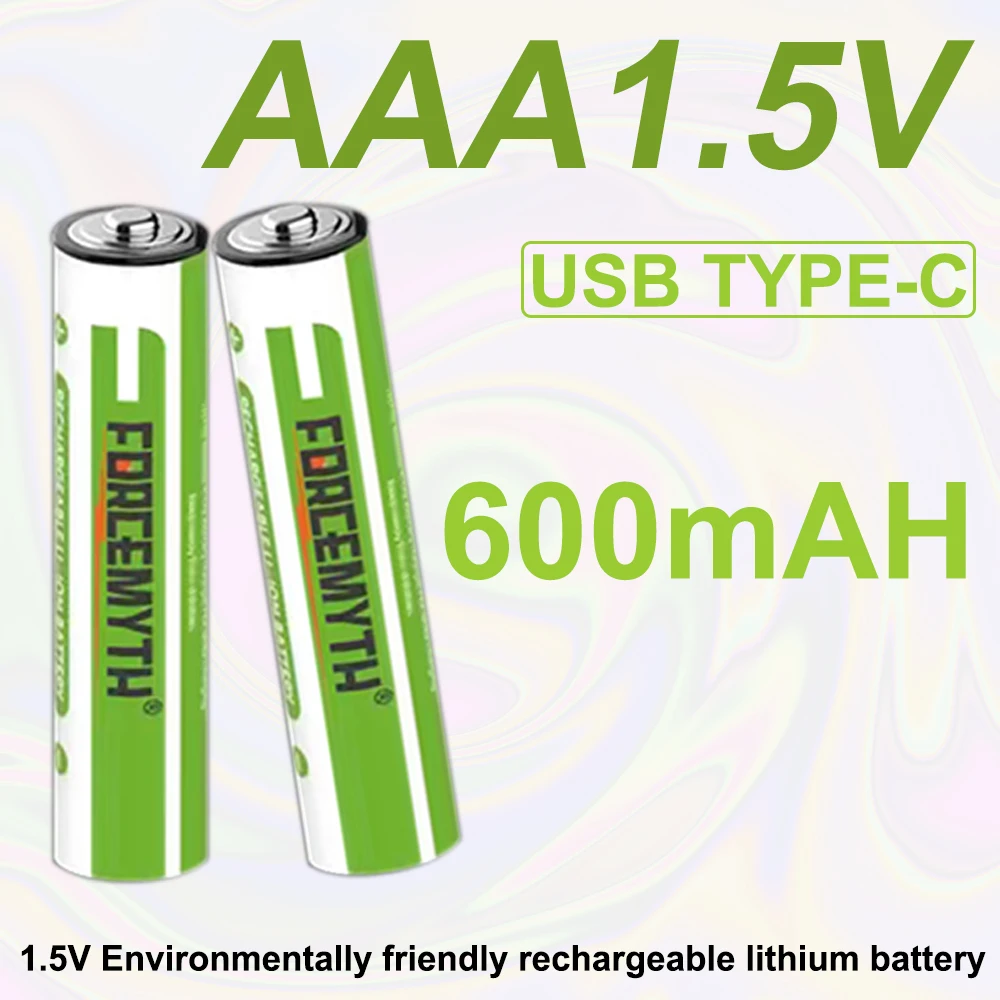 AAA 1.5V 600mAh C tipo įkraunama baterija, tinkama LED šviesos žaislui Nuotrauka 5