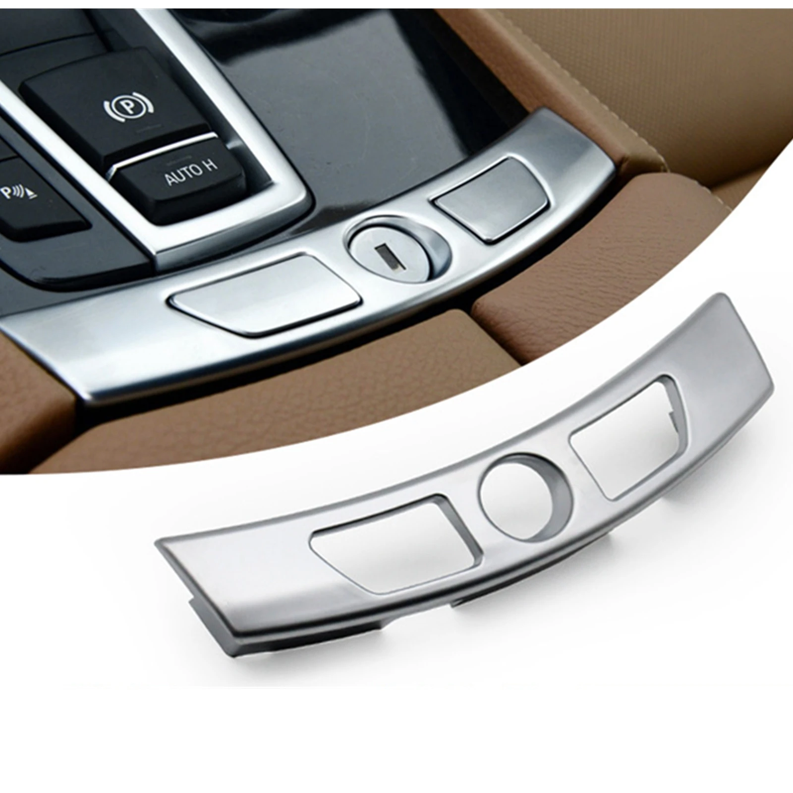 Chrome automobilių centrinės konsolės porankių fiksavimo rinkinys BMW 7 serijos F01 F01N F02 730 740 2008-2015 Nuotrauka 0