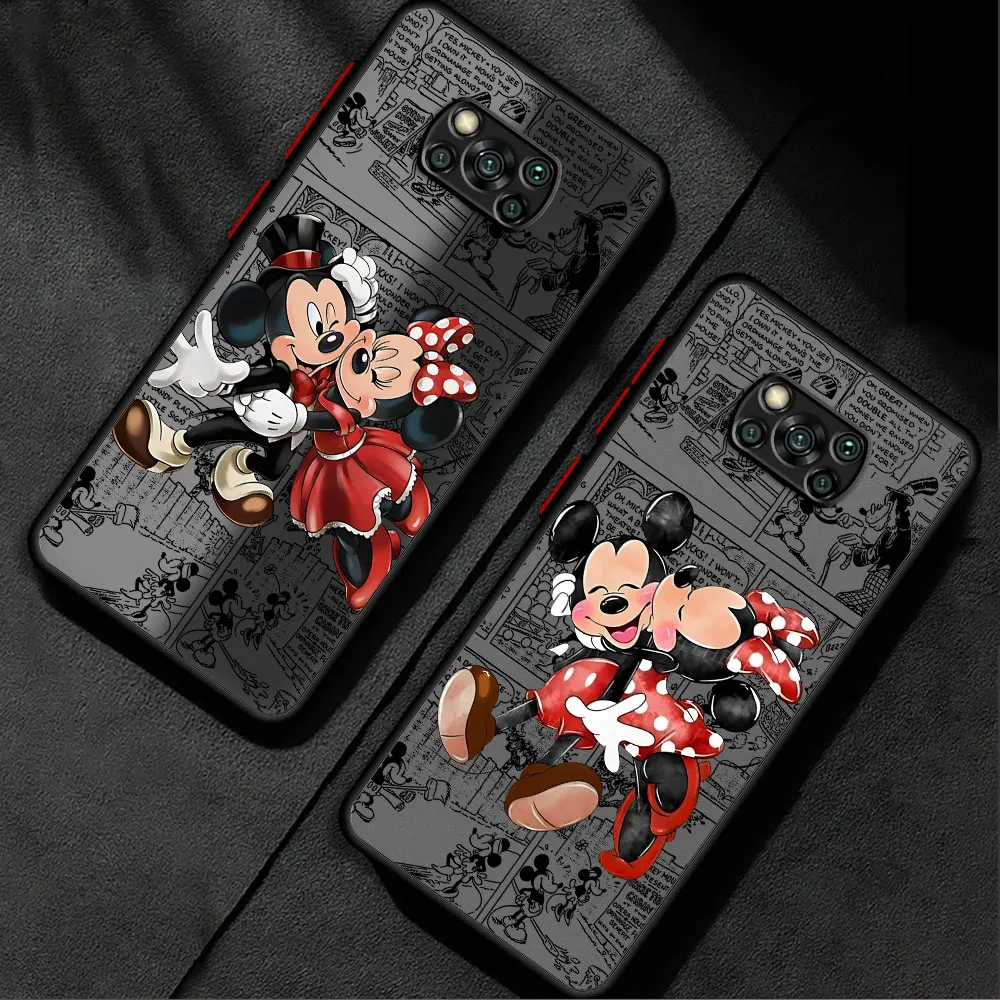 Disney Mickey Minnie pelės dėklas, skirtas Xiaomi Poco C40 X4 GT F3 X4 Pro X3 NFC M5s M3 X5 Pro X3 Pro M5 Armor Luxury Cover Nuotrauka 0