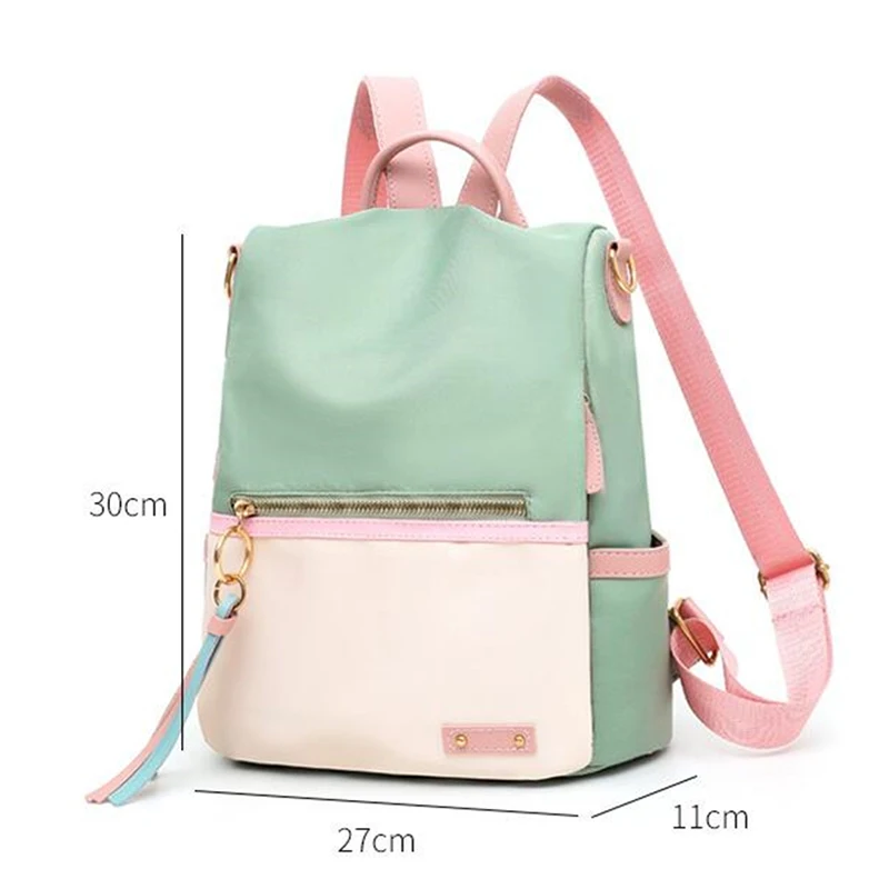 Fashion Backpack Women Candy Color Shoulder Bag Oxford Cloth School Bag For Teenage Girl Children Backpacks Travel Knapsack Bag Nuotrauka 4