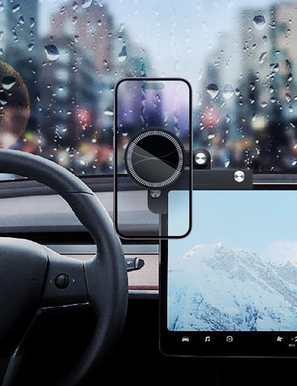 Magnetinis automobilinis telefono laikiklis Tesla Model 3 X Y S Center Control Display Screen Side Mount for iPhone Magsafe Samsung Xiaomi Nuotrauka 3