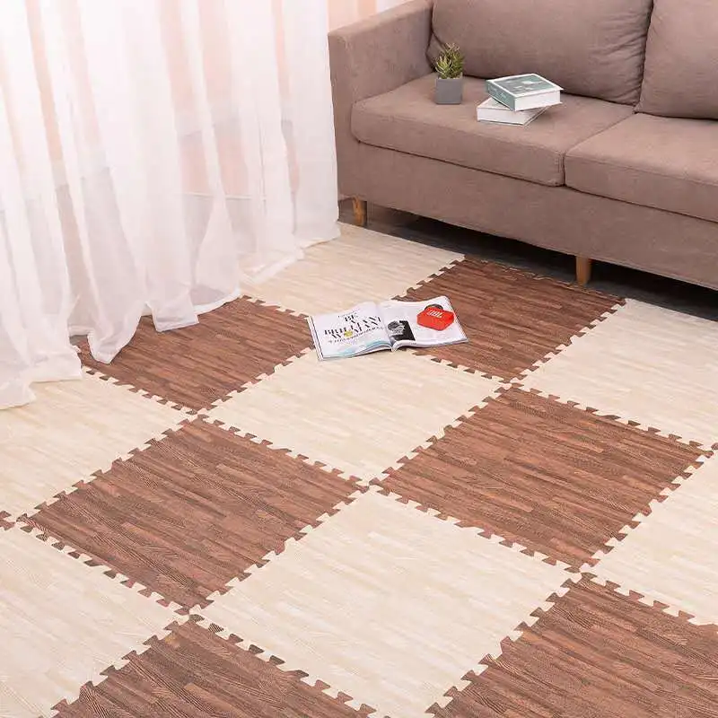Medžio grūdų putų grindų kilimėlis kambario grindų kilimėlis Svetainės miegamasis Sujungimas Tatami dėlionė Sujungimas Ropojantis kilimėlis Miegamasis Dekoro kilimėlis Nuotrauka 1