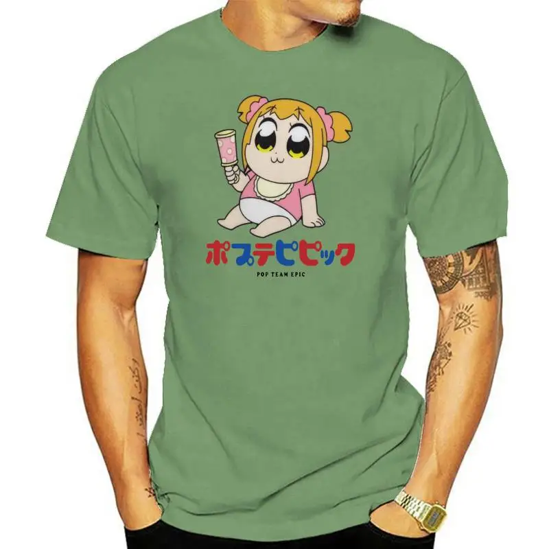Populiari japonų anime pop komanda Epic Popuko kūdikių marškinėliai kokybiški ekologiškos medvilnės įgulos marškinėliai Camiseta Nuotrauka 0