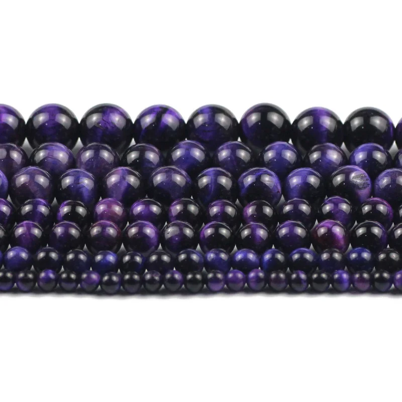 WLYeeS Natural Stone Purple Tiger Eye Round Beads 4 6 8 10 12MM Ball Loose Beads for DIY apyrankei Vėrinys papuošalų gamybai 15 Nuotrauka 2